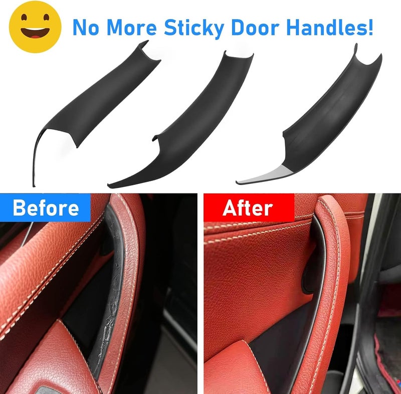 Jaronx Compatible with BMW X3 F25/X4 F26 Door Handle Covers,3PCS Interior Door Pull Handle Covers for BMW X3 F25 2010-2016, X4 F26 2014-2017, Left and Right Side(Black) - Image 5